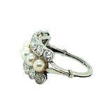 Art Déco diamond and pearl ring