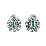 Emerald and diamond earrings