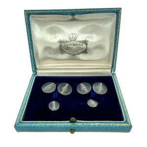 Art Déco platinum, diamond and rock crystal cufflinks set