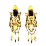 Victorian gold and cameo chandelier earrings