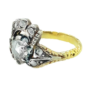 Georgian gold, silver and diamond ring