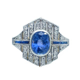 Diamond and sapphire ring