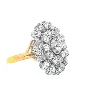 Antique gold and diamond cluster ring