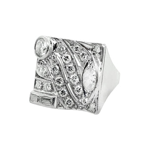 Art Déco platinum and diamond ring