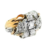 Retro gold platinum and diamond ring