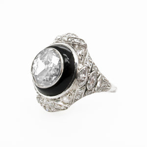 Cartier Art Déco platinum diamond and onyx ring