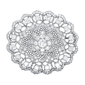 Mario buccellati white gold and diamond “Tulle” brooch, 1970