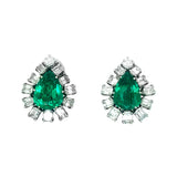 Emerald and diamond earrings