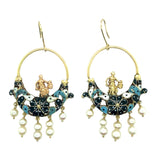 Antique gold enamelled earrings