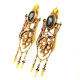 Victorian gold and cameo chandelier earrings