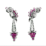 1950 platinum diamond and Ruby earrings