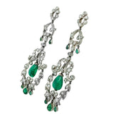 Edwardian diamond and emerald earrings
