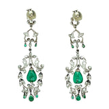 Edwardian diamond and emerald earrings
