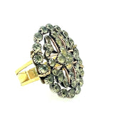 Chrysoberyl gold and silver antique ring