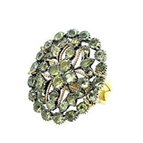 Chrysoberyl gold and silver antique ring