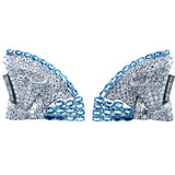 Art Déco platinum diamond and aquamarine double clip brooch. 1930