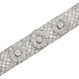 Important 1950 diamond bracelet with flowers