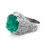 Colombian emerald and diamond ring