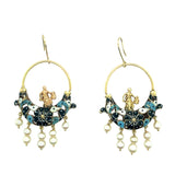 Antique gold enamelled earrings