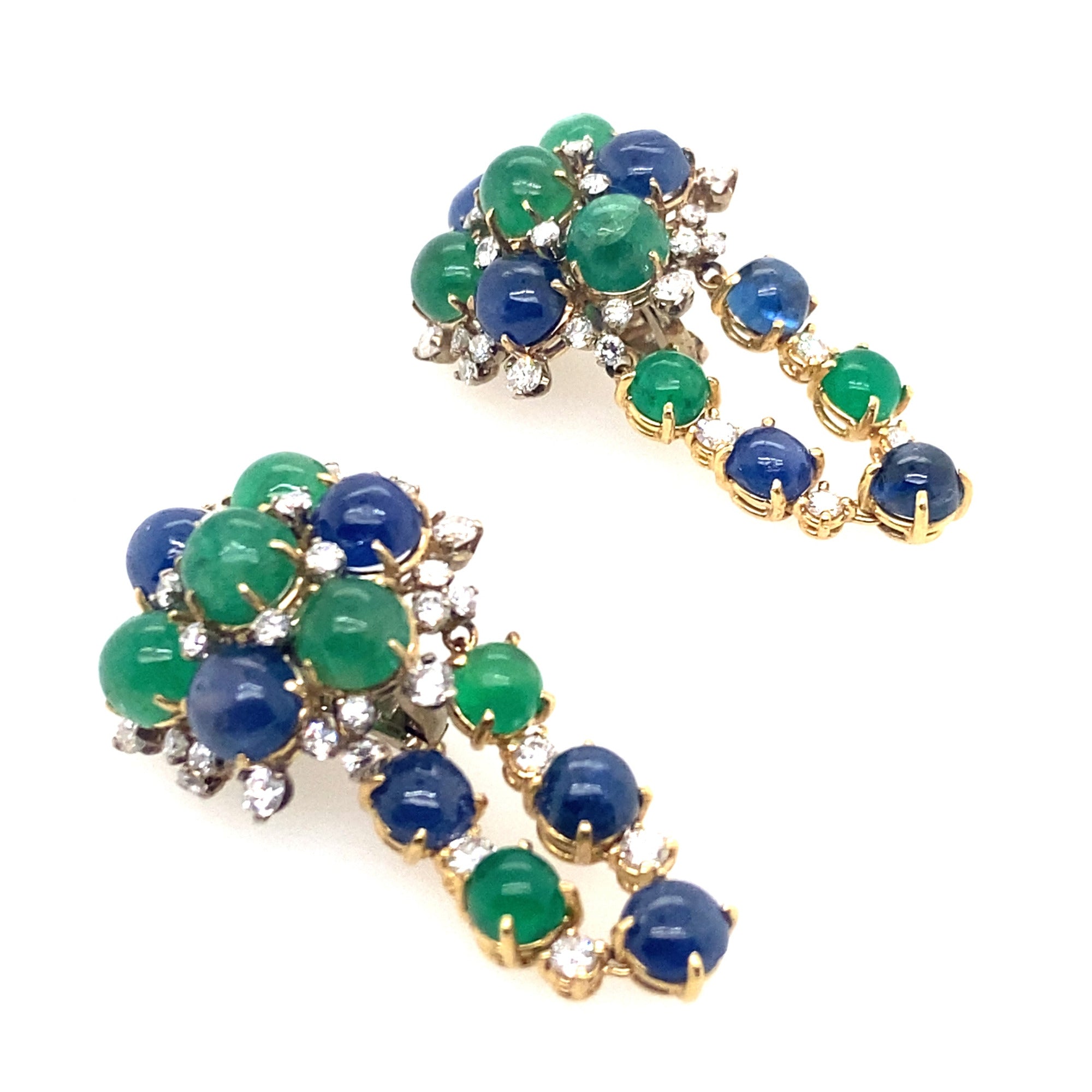 Sapphire and emerald on sale earrings