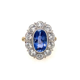 Antique diamond and sapphire marguerite ring, 1900
