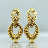 18 k gold vintage door knocker earrings, 1970