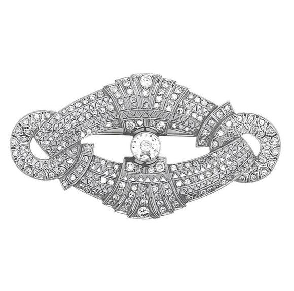 Edwardian platinum and diamond brooch, 1910 c.a.