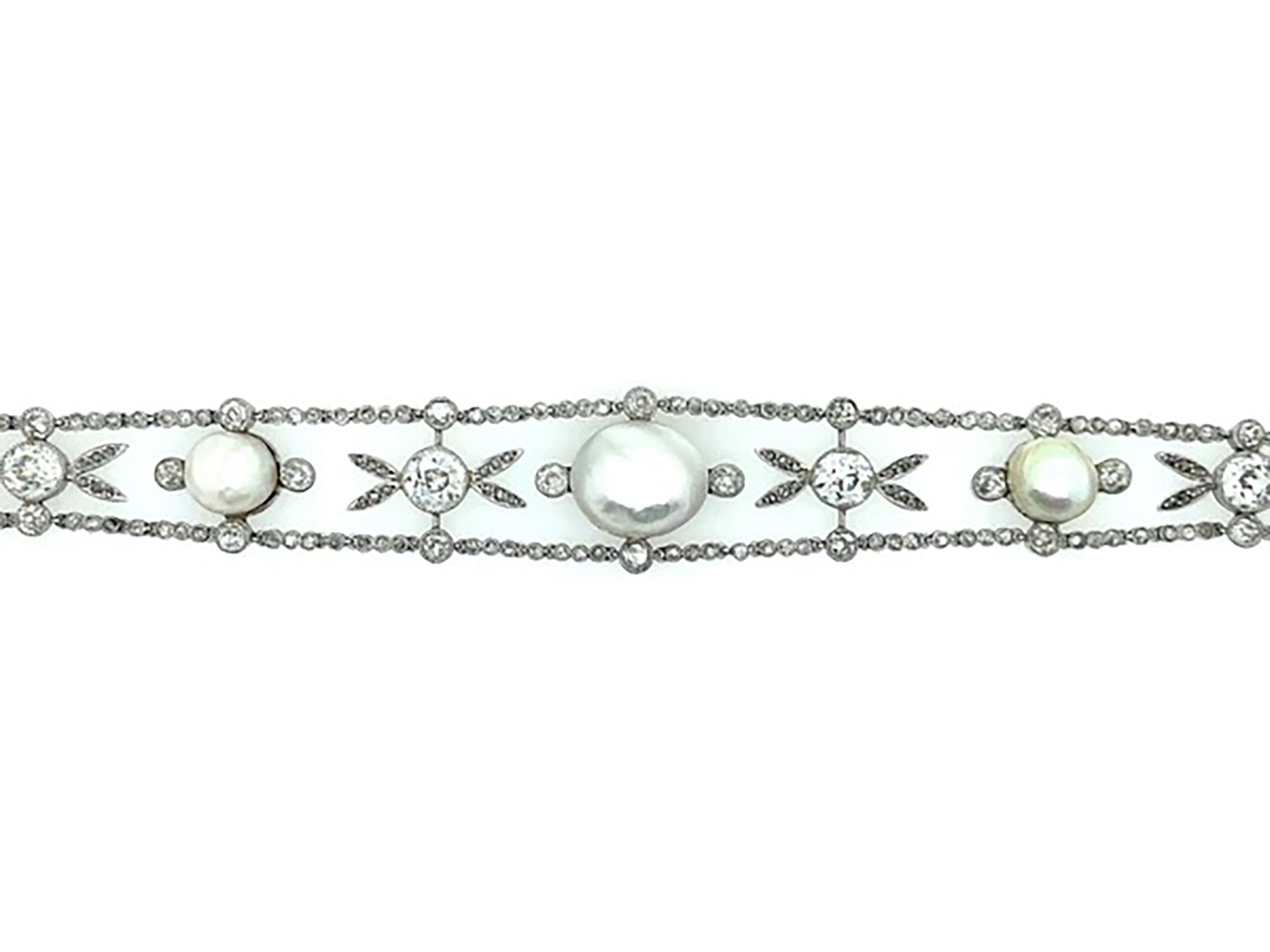 Tiffany Garland pearl and diamond bracelet  Pampillonia Jewelers  Estate  and Designer Jewelry